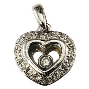 18 Karat White Gold Floating Diamond Heart Pendant #18761